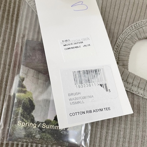 JOHN ELLIOTT Asymmetrical Neck Top Cotton Rib In Brush - Picture 7 of 13